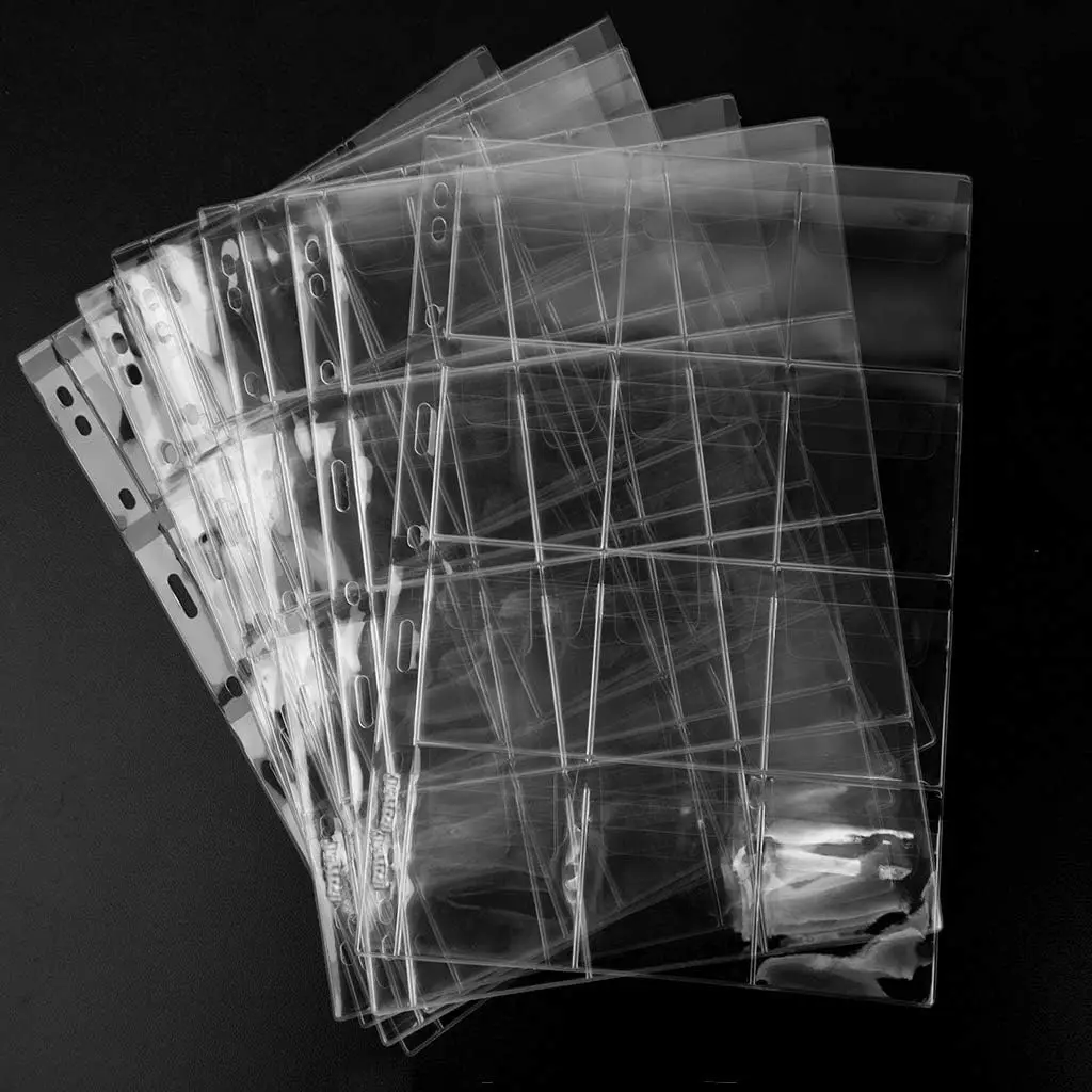 Clear PVC Coin Binder Pages 28x21cm, 5 Sheets Collection Sheets for Coins, Banknotes & Stamps, Album Inserts for Collectors