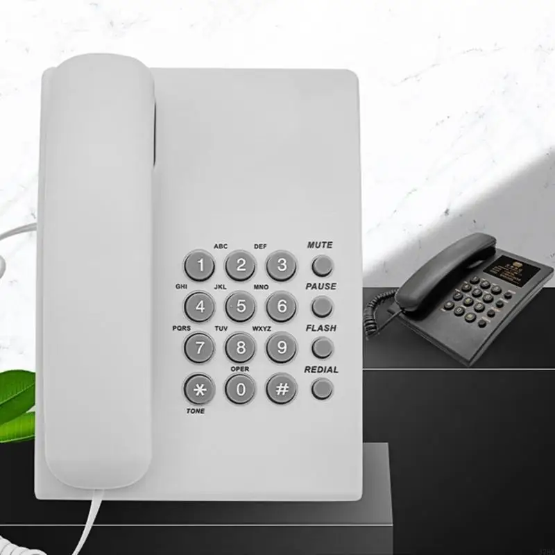 J78A Landline Telephone Corded Desktop Large Button Phone for Seniors with Redial Corded Phone for Seniors Phone for Seniors