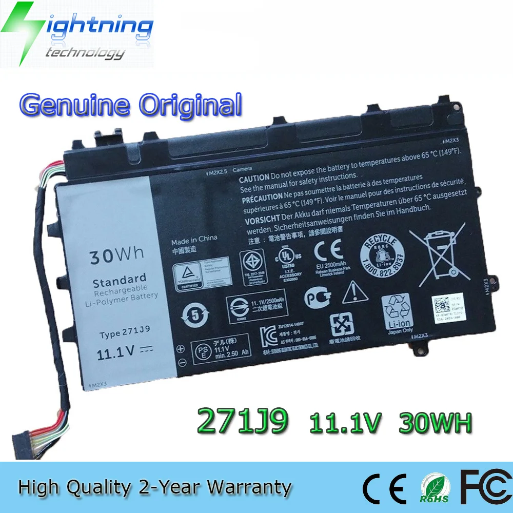 

New Genuine Original 271J9 11.1V 30Wh Laptop Battery For Dell Latitude 7350 13 7000 Series GWV47 MN791 YX81V 3WKT0