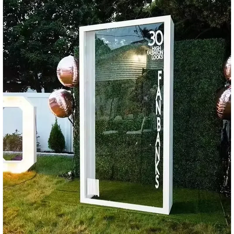 New Iron Led Photo Booth Photography Background Decoration Event Props Magazine Photo Booth with Led for Wedding Party