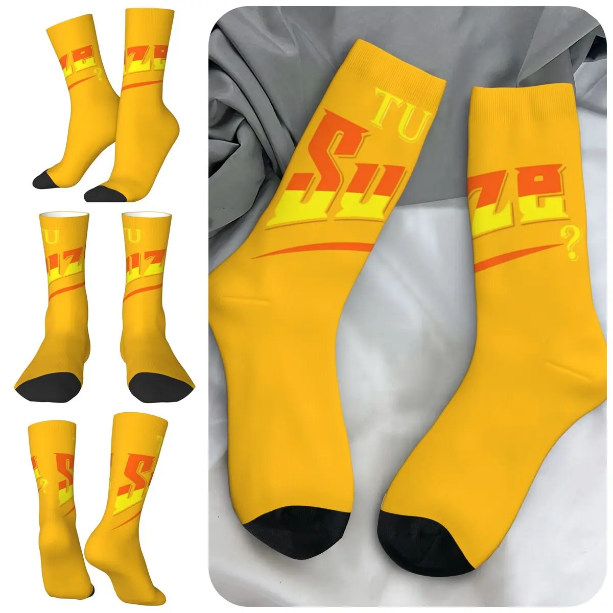 TU Suze Chaussettes en POLYESTER pour hommes et femmes, impression élégante et tendance, adaptées à toutes les saisons, cadeaux