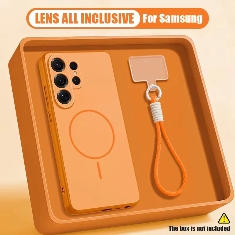 Candy Color Magnetic Phone Case For Samsung Galaxy S26 S25 Ultra Edge S24 S23 FE A17 A56 A37 A16 A55 A15 A36 A55 Lanyard Cover
