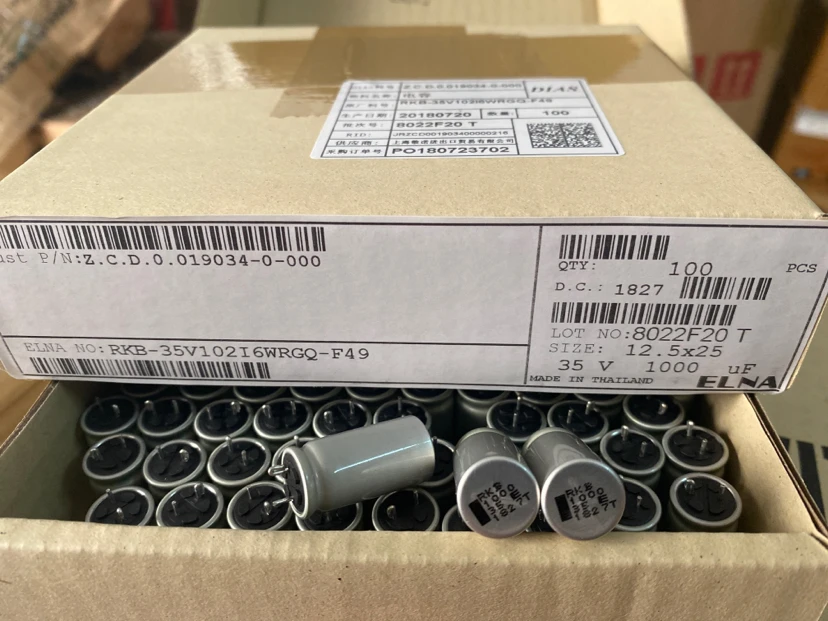 20pcs/lot original ELNA 1000uf/35v RKB high-temperature resistant 130 ℃ aluminum electrolytic capacitor 13*25 free shipping