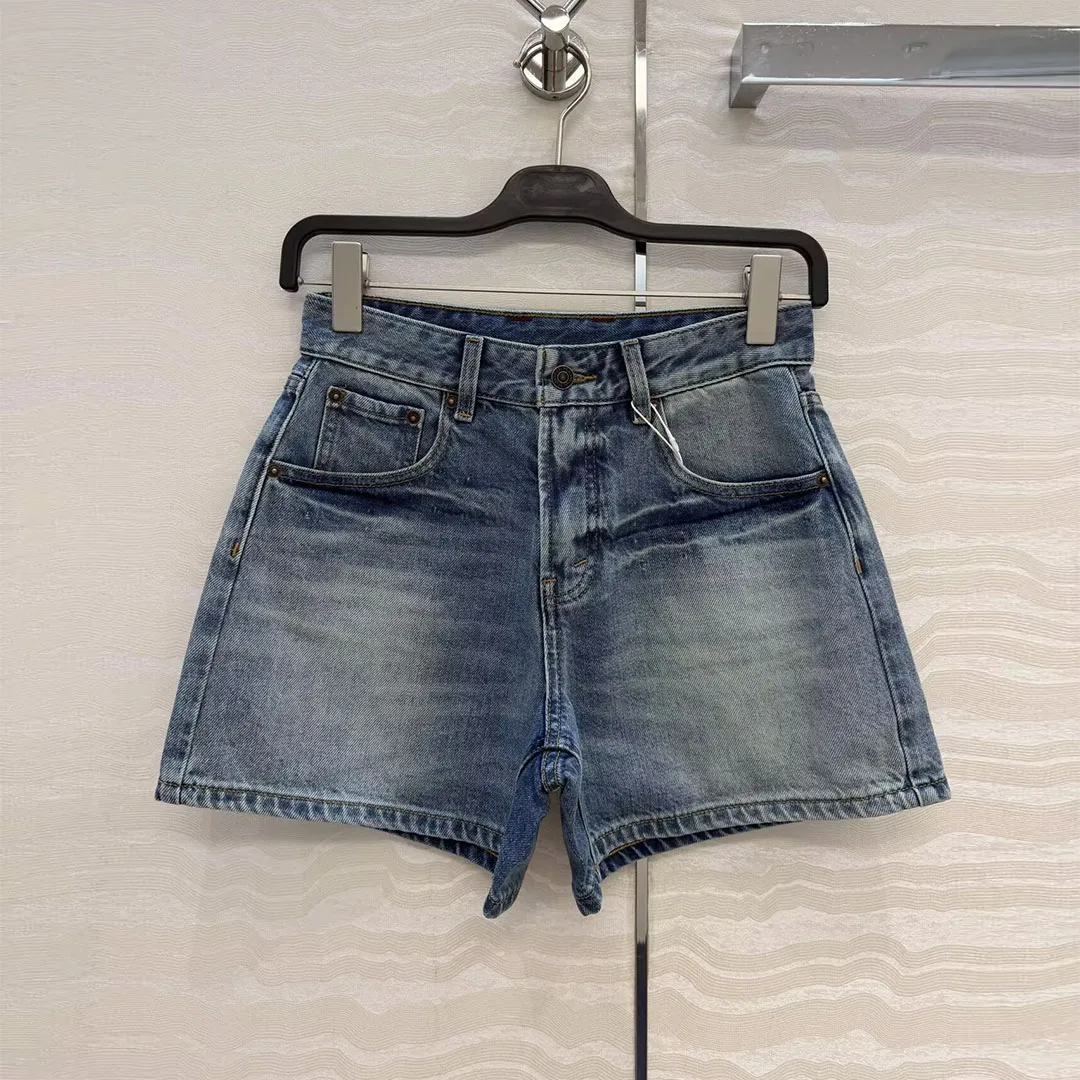 2026 New Summer Streetwear Cotton Denim Shorts Women Solid Color High Waist Casual Shorts