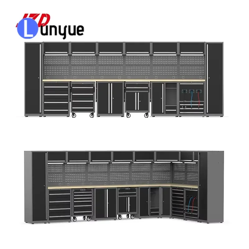 Heavy Duty Metal Tool Cabinet Removable Modular Corner Storage Box for Garage Workshop Workbench with Tool Trolley