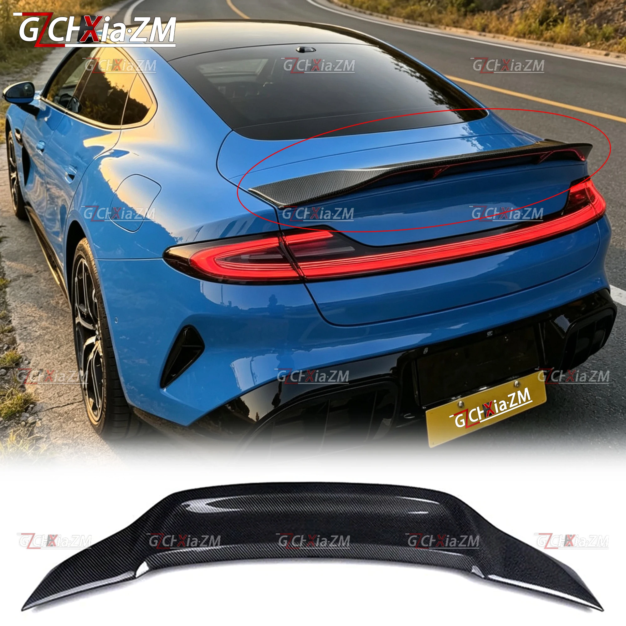 

For 2024-2026 Xiaomi SU7 Rear Spoiler R Style Carbon Fiber Material Rear Cover Diffuser Aerodynamic Kit Wing Decorative Cover