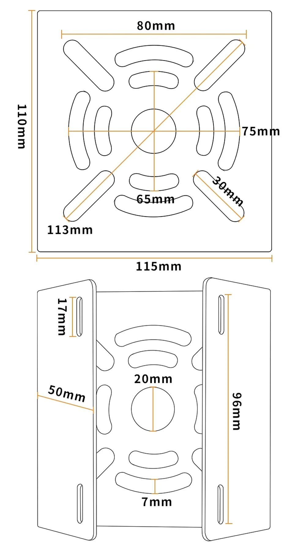 Imagem -06 - Camcorder Mount Holder Coluna de Polo Universal Pequena Segurando o Suporte de Monitoramento Suporte Traseiro Placa de Aro de Ferro