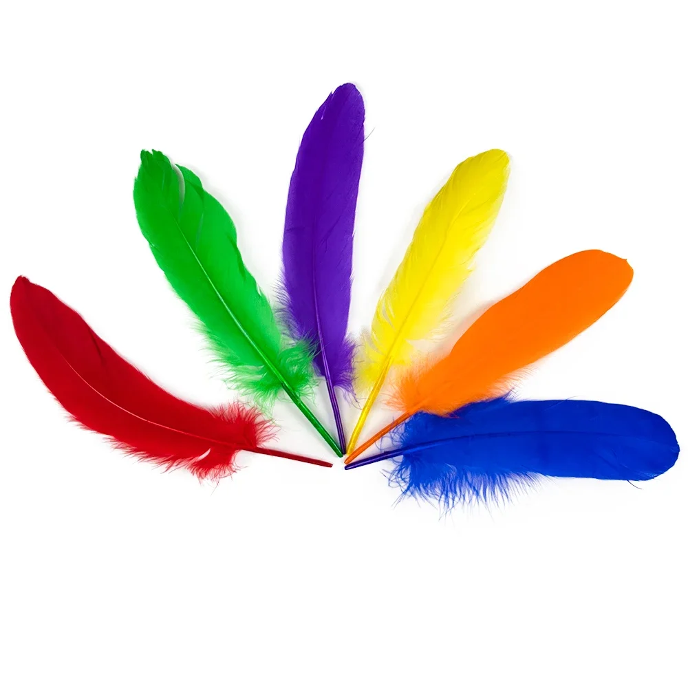 50/100/200PCS Natural Colorful Goose Feather 15-20cm Plumes for Craft DIY Dream Catchers Earrings Costume Mask Making Art Supply