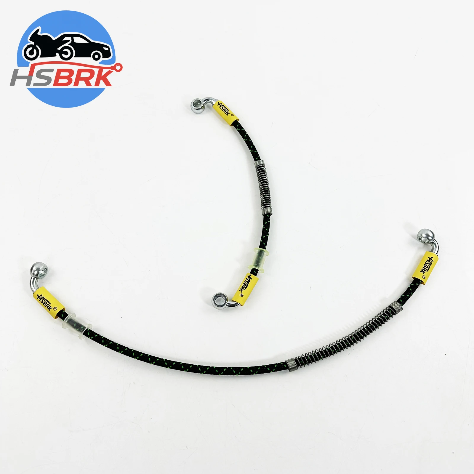 10–200CM BlackGreen Stainless Steel Braided Nylon Brake Hose M10 Joint Universal Motorcycle Car Modification Brake Line