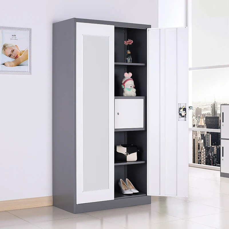 متعددة الوظائف الصلب أو الحديد ألميرا خزانة تصاميم باب مزدوج خزانة معدنية أثاث غرفة نوم خزانة الصلب #3