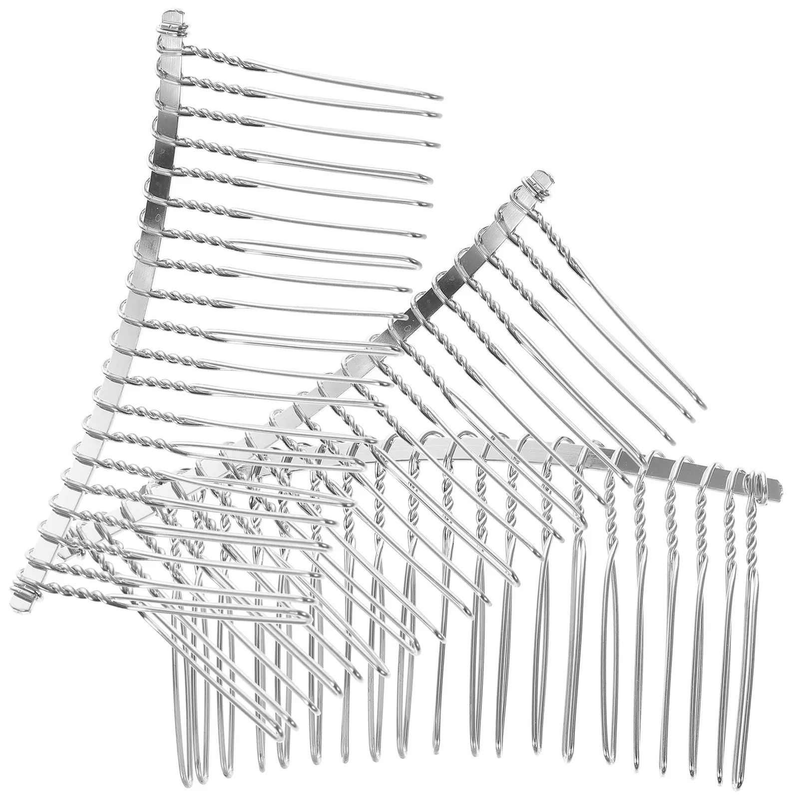 3Pcs Metal Hair Clip Comb Bridal Wedding Veil Comb 20 Teeth Silver Wire DIY Headpiece Clip for Veil Craft Millinery