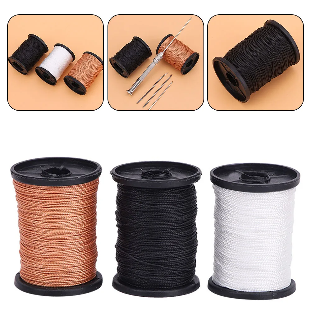 6/4.5cm  White/black/brown 3 Colors Nylon Sewing Thread Leather Sewing Waxed Thread For Shoe Repair Hand Sewing