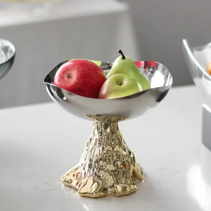 Creative Stainless Steel Fruit Plates Candy Box Dessert Plate Salad Bowl Metal Pallet Island Counter Decor Kitchen Tableware Acc