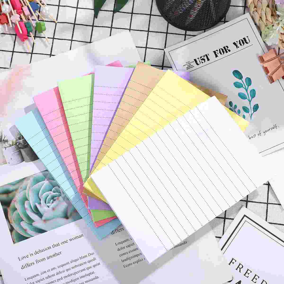 Cruz Listrado Auto Stick Notepads, doces Cor Papel Pads, Memo Adesivos