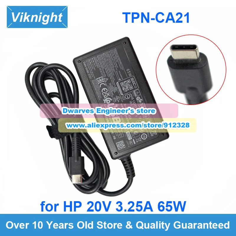 

Original TPN-CA21 AC Adapter 20V 3.25A 65W Laptop Charger for HP A065RP25P L65505-002 L67440-001 Power Supply USB-C