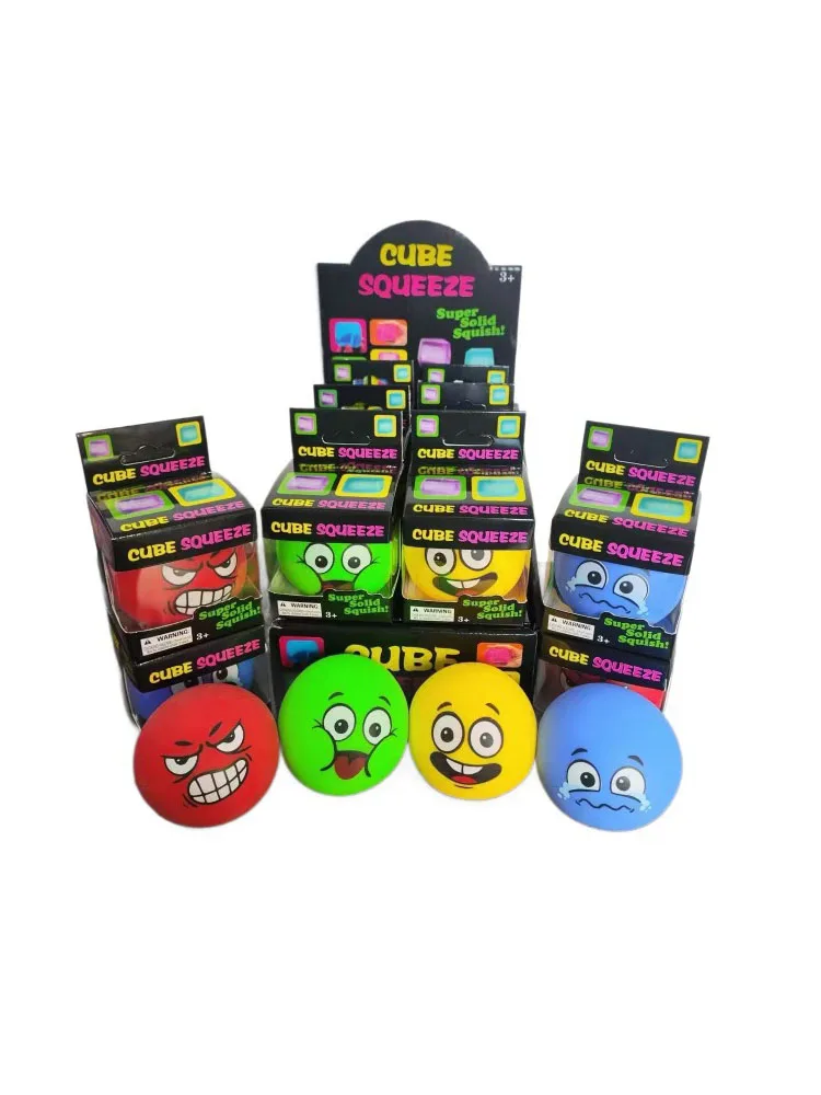 New Arrival Smiley Face Fidget Cube Soft TPR Slow Rebound Squishy Toy Stress Relief Squeeze Toy Adults