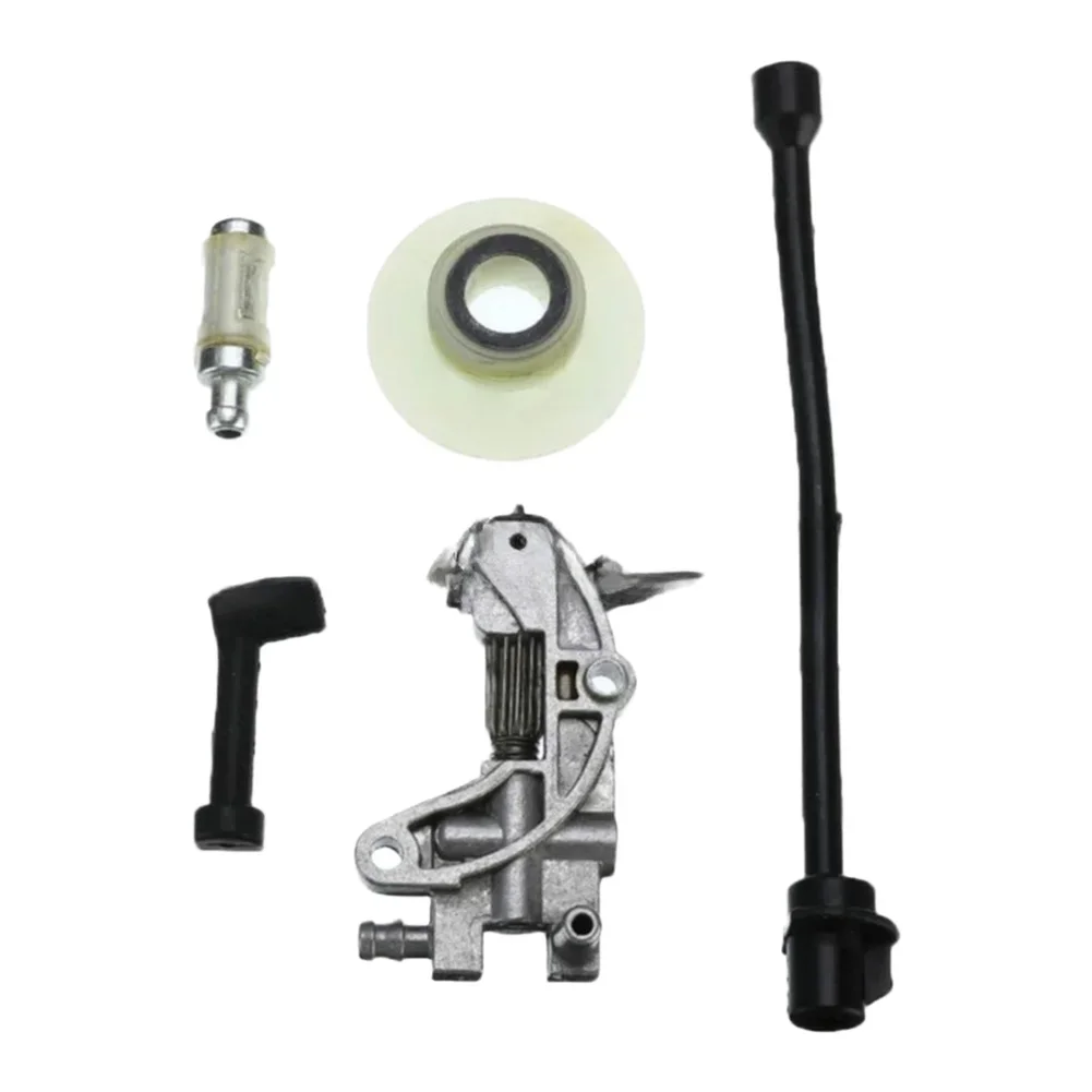 Oil Pump Worm Gear Drive Chainsaw Oil Pump Set with Filter for 4500 5200 5800 45CC 52CC 58CC Chinese-chainsaw Replacement