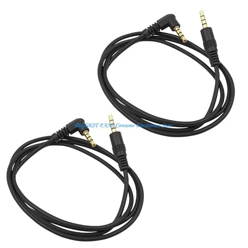 

2Pcs Professional 3.5mm Acoustic Cable 1 Meter Straight Head to 90 Degree Angled Connectors Wire for Mobile Home Theater