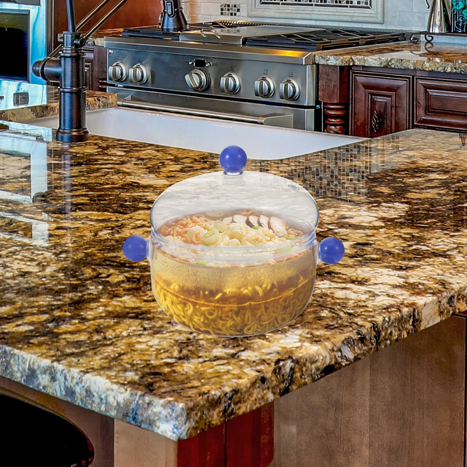 

Glass Soup Pot with Lid Heat Resistant Transparent Cooking Pot for Stewing Boiling Braising Noodle Milk Kitchen Cookware