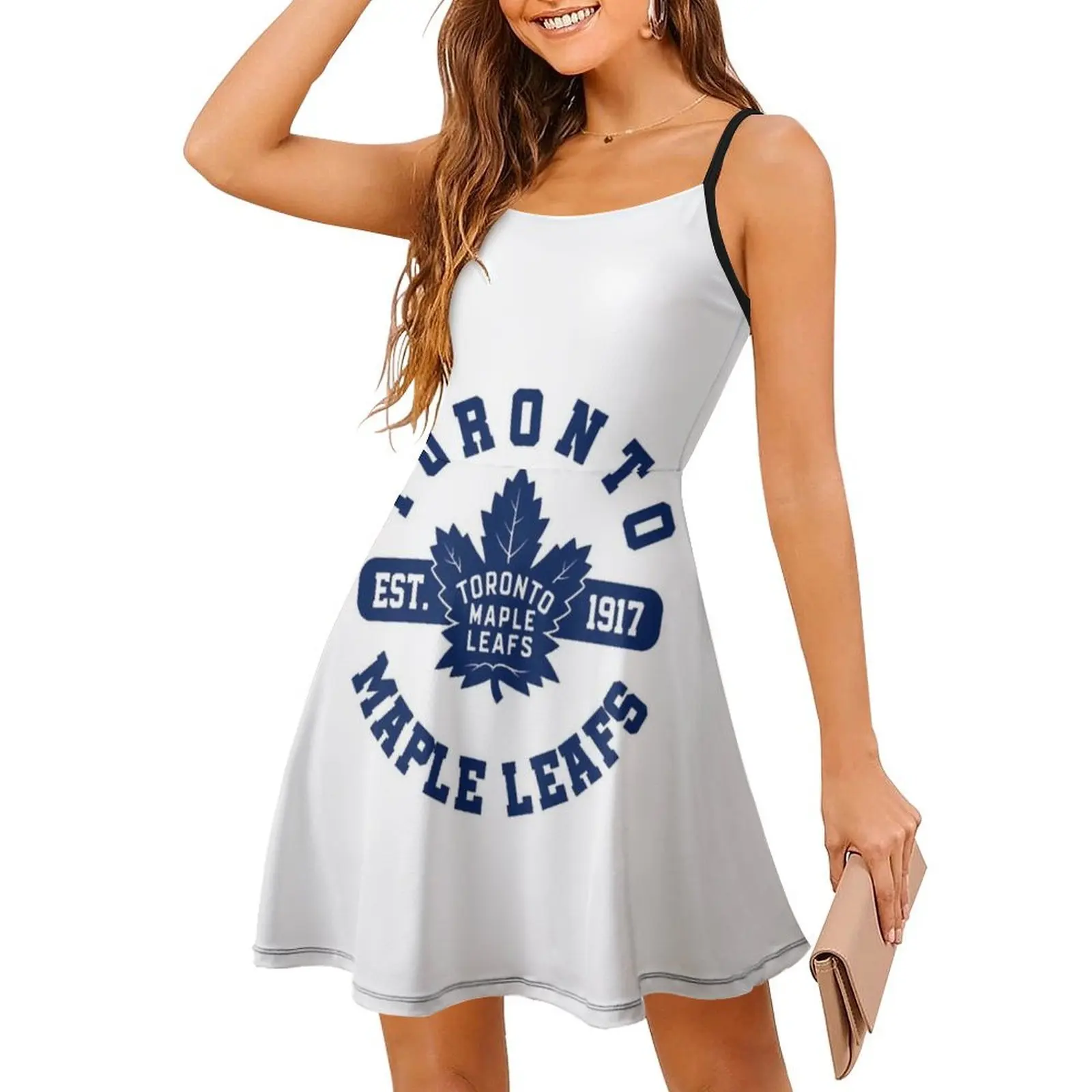 الهوكي - فستان حفلات الشارع الشهير للسيدات، ملابس نادي مطبوعة عصرية للنساء، فستان أوراق الهوكي أوستون ماثيوز كندا
