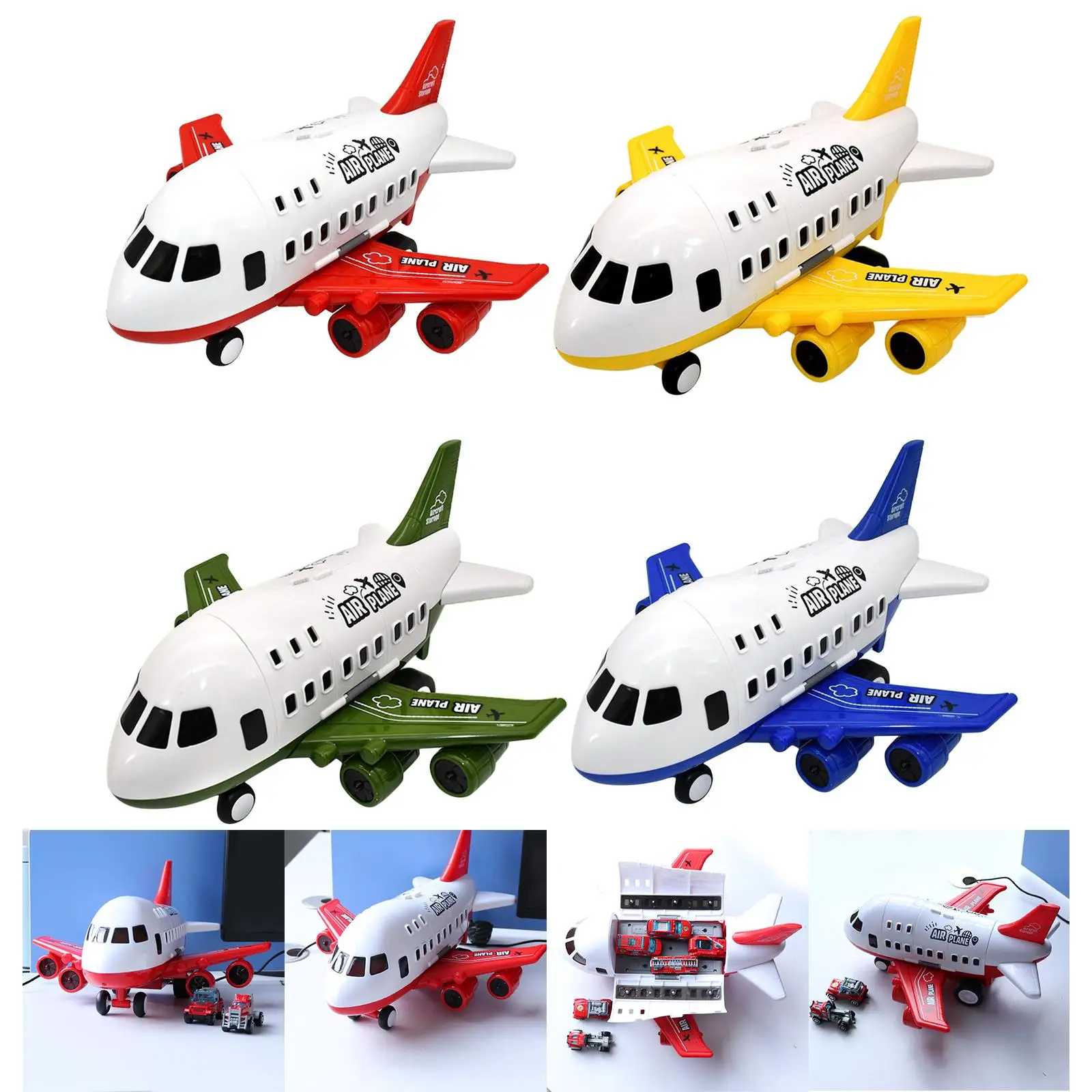 Ensemble de jouets d'avion pour enfants, conteneur de stockage, piste d'inertie