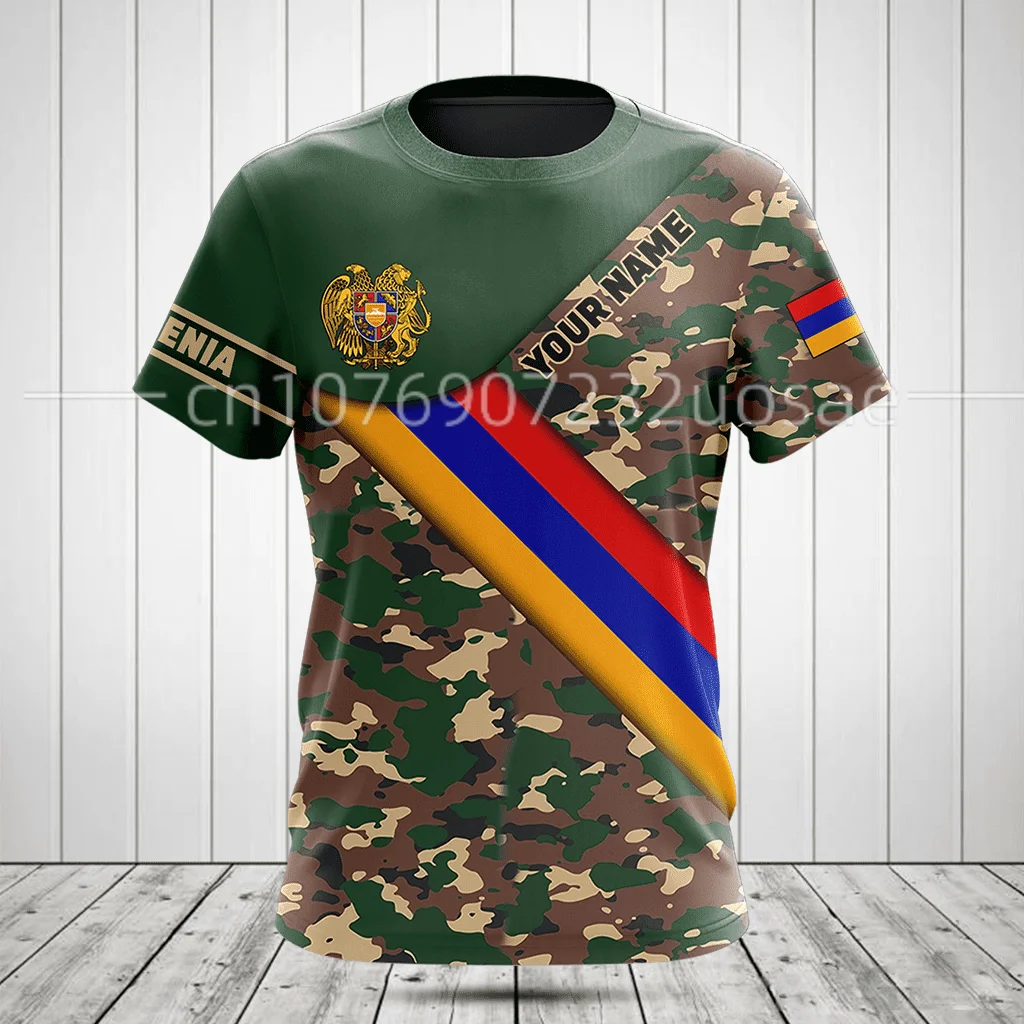 Armenia Flag & Coat of Arms Graphic Tee Summer Casual Pullover Men's Fashion Loose T-shirts Boy Oversized Short Sleeves Tops 6XL