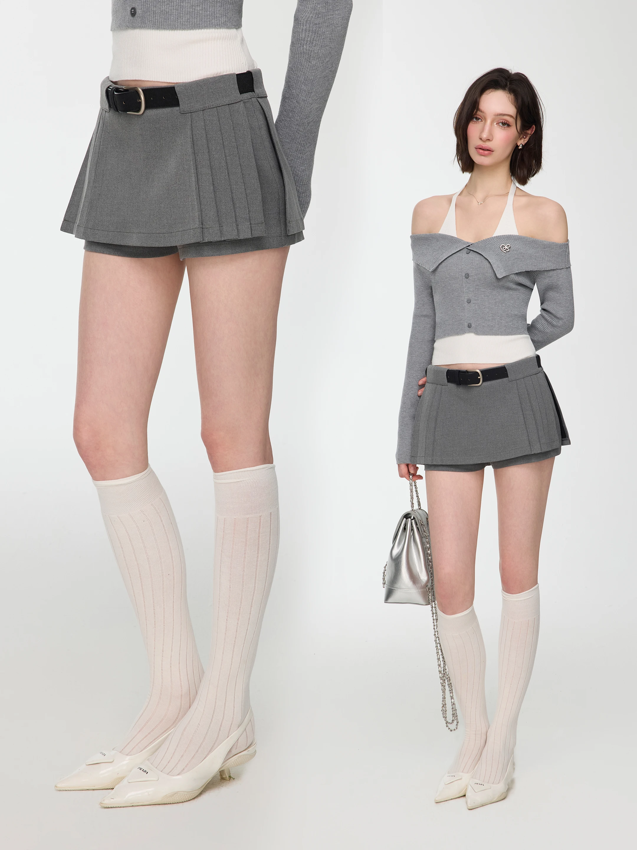 

Юбка-трапеция M Studio Spicy Girl Design с поясом, женская, весенне-осенняя, повседневная, из смесового полиэстера