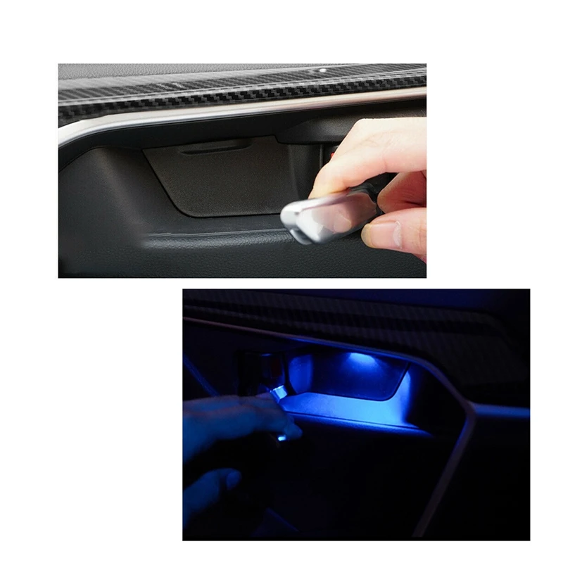 Door Bowl Armrest Atmosphere Light Interior LED Blue Decoration Door Bowl Handle Frame Light For Toyota RAV4 2020