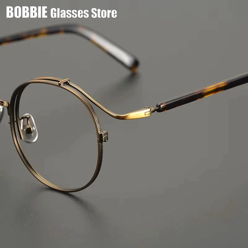Vintage Glasses Frame Japanese Designer Handmade Gold Wire Titanium Alloy Ultralight Frames Eyewear Men Women Round Eyeglasses