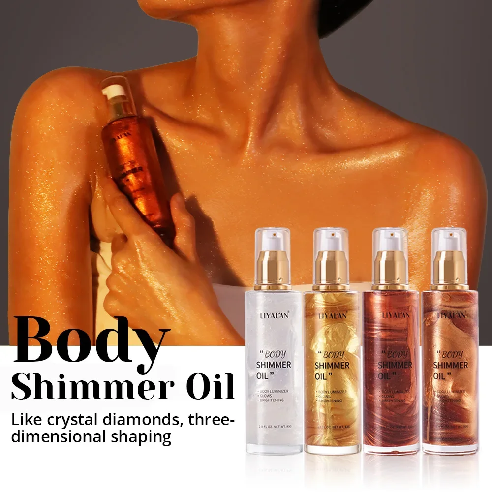 

Body Face Shimmer Oil Glitter Brighten Pearl White Bronze Highlighter Illuminator Glow Makeup Shine Gold Liquid Taning