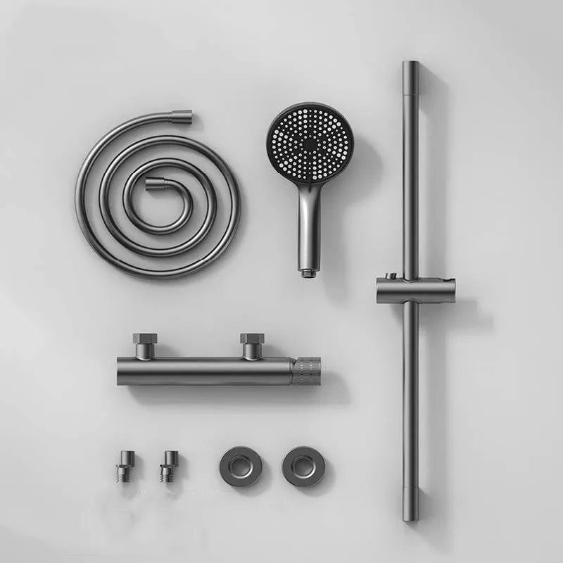 حوض الاستحمام دش مجموعة الساخنة والباردة رمادي الحمام دش صنبور الكروم الحمام طوي دش صنبور مجموعة مع شريط منزلق النحاس #6