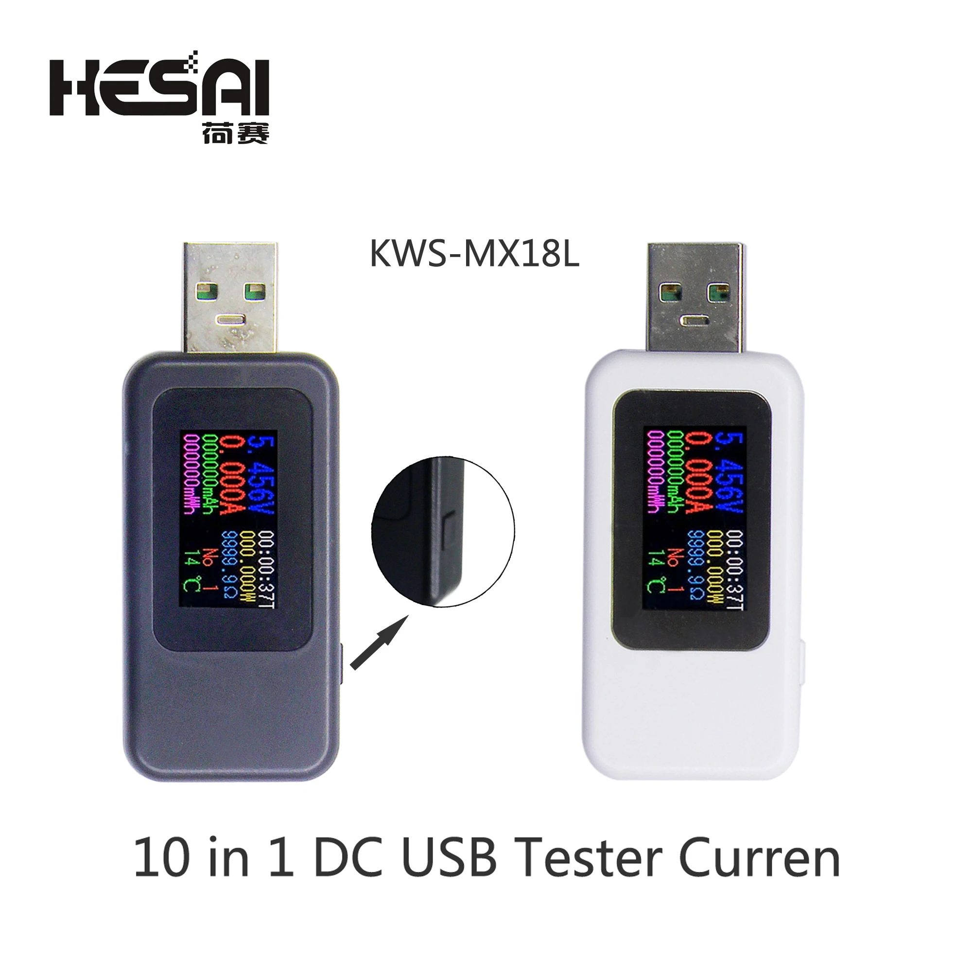 KWS-11VA/KWS-MX18L/KWS-065C USB/Type-C Current Voltage Charging Detector Tester Battery Voltmeter Ammeter Charger Doctor