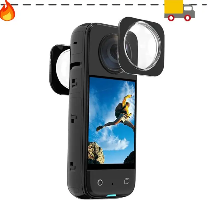 Suitable For (Insta360) X3 Upgraded Tempered Glass Lens Shield Protective Cover Panoramic Action Camera Parts Accessories