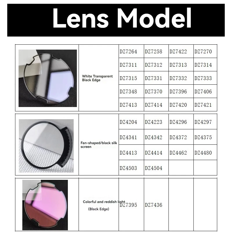 مرآة الطلب للديزل DZ7370 DZ7331 DZ7395 DZ7396 DZ7406 DZ7413 ساعة عالية الجودة عدسة قناع زجاجي معدني ساعة إصلاح أجزاء