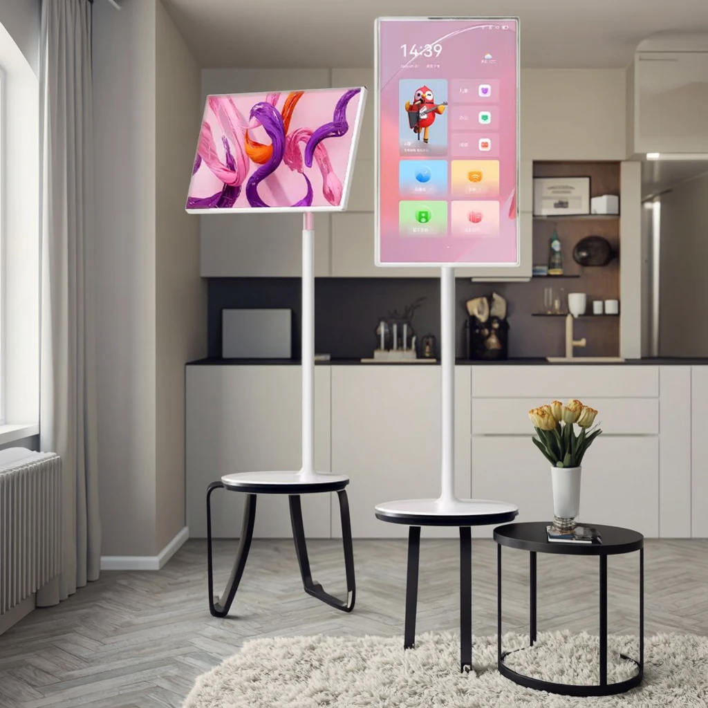 

32Inch Smart Display with Rotating Stand and Battery a Feature Capacitive Touch Android Screen for Kitchen Gym and Office Use