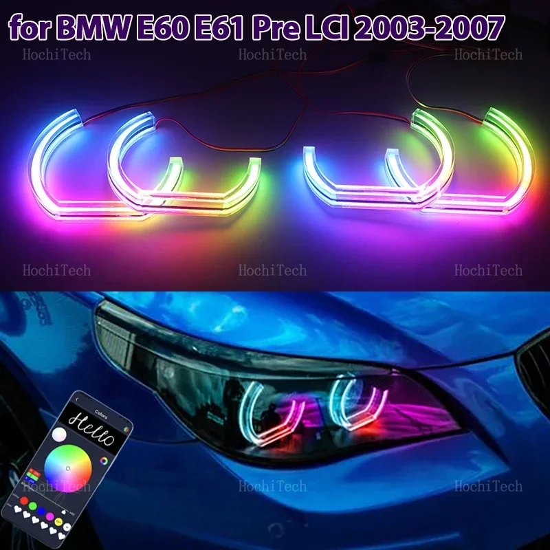 

Playable Multi Colors DTM style Light for BMW E60 E61 Pre LCI 2003-2007 LED Angel Eyes Rings Kit with APP control turn signal