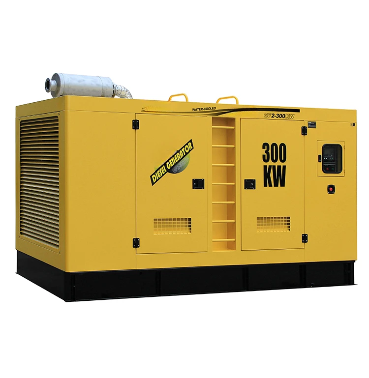 Water-cooled multi cylinder silent type diese l generator 300KVA