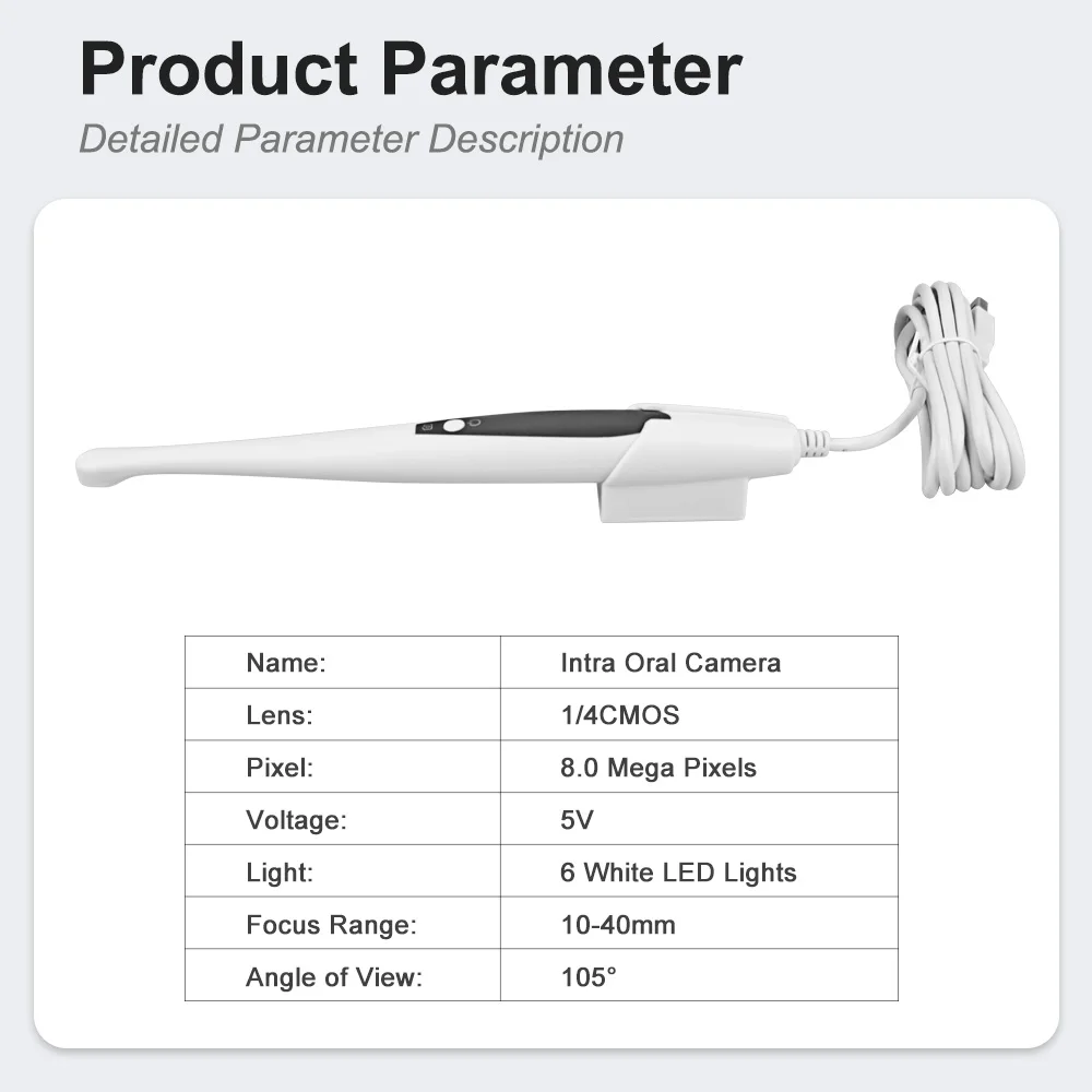 8.0 Mega Pixels USB 6 White LED Intra Oral Examination Camera 6mm Super mini Lens Dental CMOS Intraoral Camera Dentistry Tool