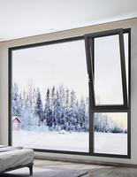 Casement Aluminum Window with Double Glazing Tempered Glass French Window for Home Villa Office Custom Color Size Awning Windows