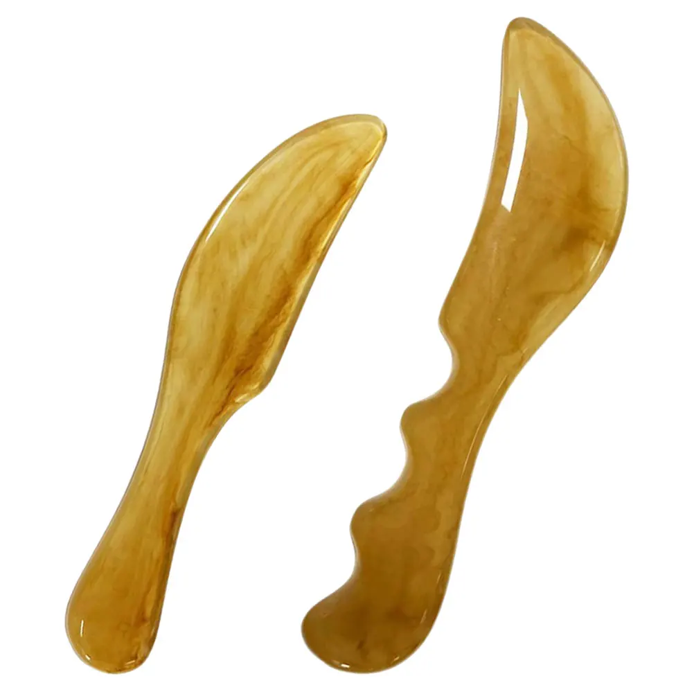 

2pcs Guasha Massage Board Body Scraping Tool Portable Lymphatic Massager For Face Neck Back Reusable Resin Gua Sha Body Tools