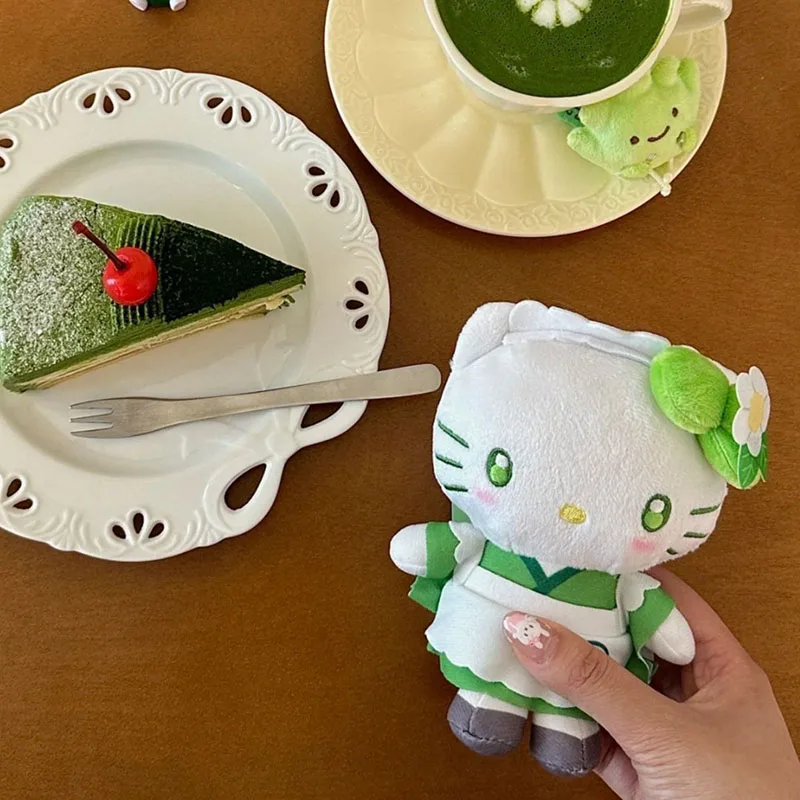 

Cute Hello Kitty Plush Keychain Cartoon Matcha KT Cat Stuffed Toy Adorable Bag Doll Pendant Anime Accessories Girl Perfect Gift