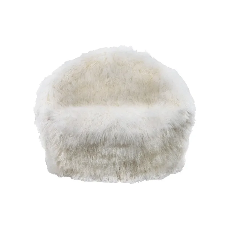 

Real wool leisure chair recliner living room single tiger chair lazy sofa