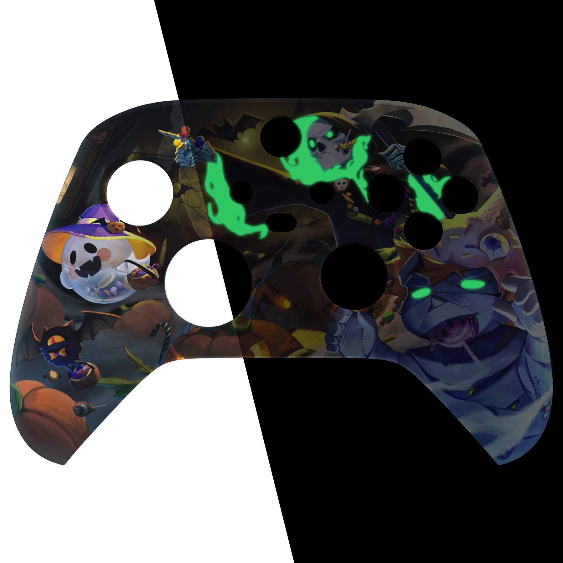 eXtremeRate Replacement Soft Touch Front Housing Shell Cover Faceplate for Xbox Series X/S (Xbox Core) Controller - Glow in Dark