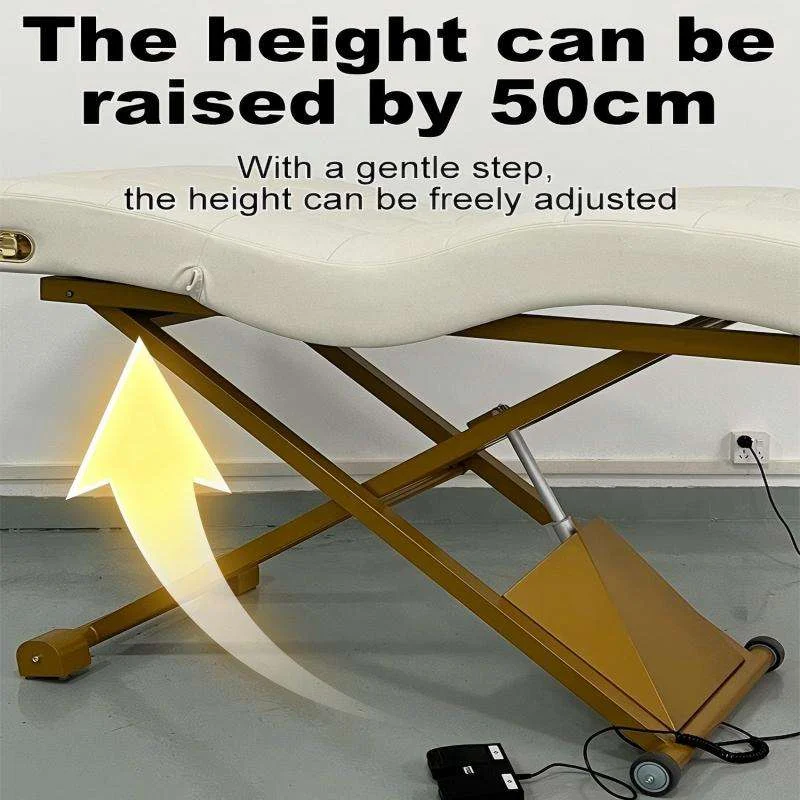 Factory Price Adjustable Massage Table Memory Foam Stainless Steel Spa Massage Bed Curved Electric Lash Bed SPA Salon Furniture