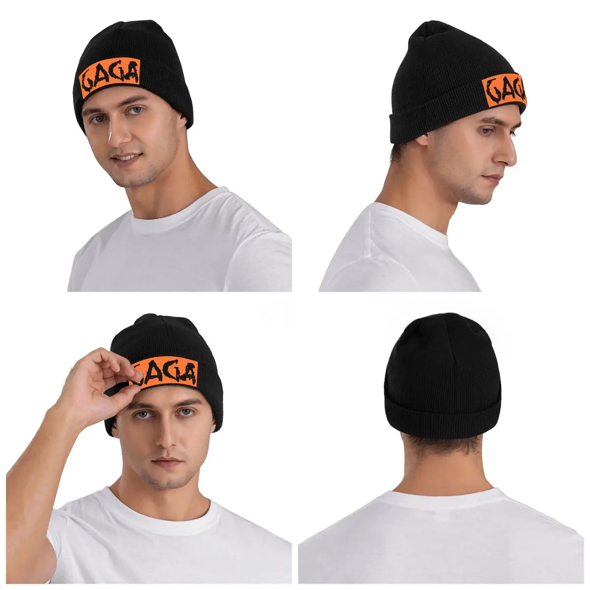 Lady gaga mayhem álbum logotipo quente boné de malha inverno gorro chapéu crânios gorros hip hop bonés para unisex