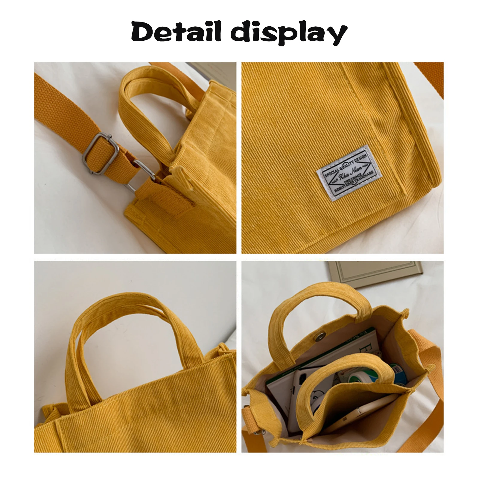 Women Canvas Tote Handbags Corduroy Bags Cross body Bag Purse for Women Mini Travel Bags Handbags