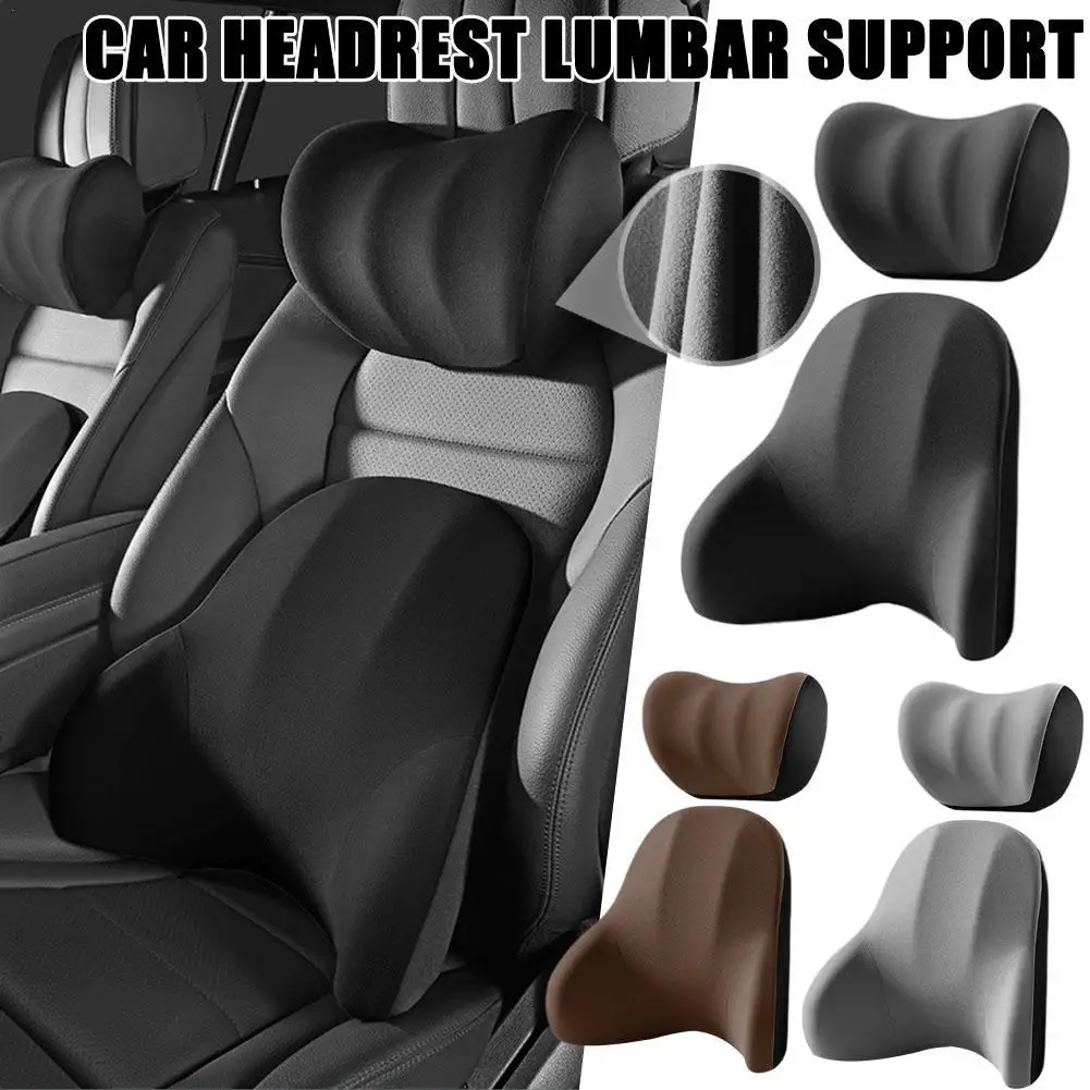 

Car Neck Pillow Lumbar Waist Support Car Memory Foam Relieve Lower Back PainsBackrest Backrest Headrest Cushion Neck Pad