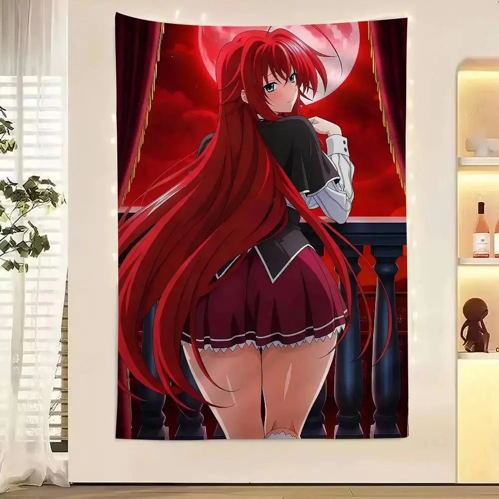 High School DxD Anime Flag Tapestry - Multicolored Lightweight Waifu Bohemian Photo Banner, Curtain-Style Window Hanging,