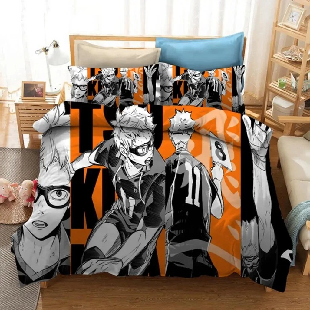 Anime Haikyuu 3D Print Bedding Set Duvet Cover Set Bed Linens Bedclothes Home Textile Twin Full Queen King Size