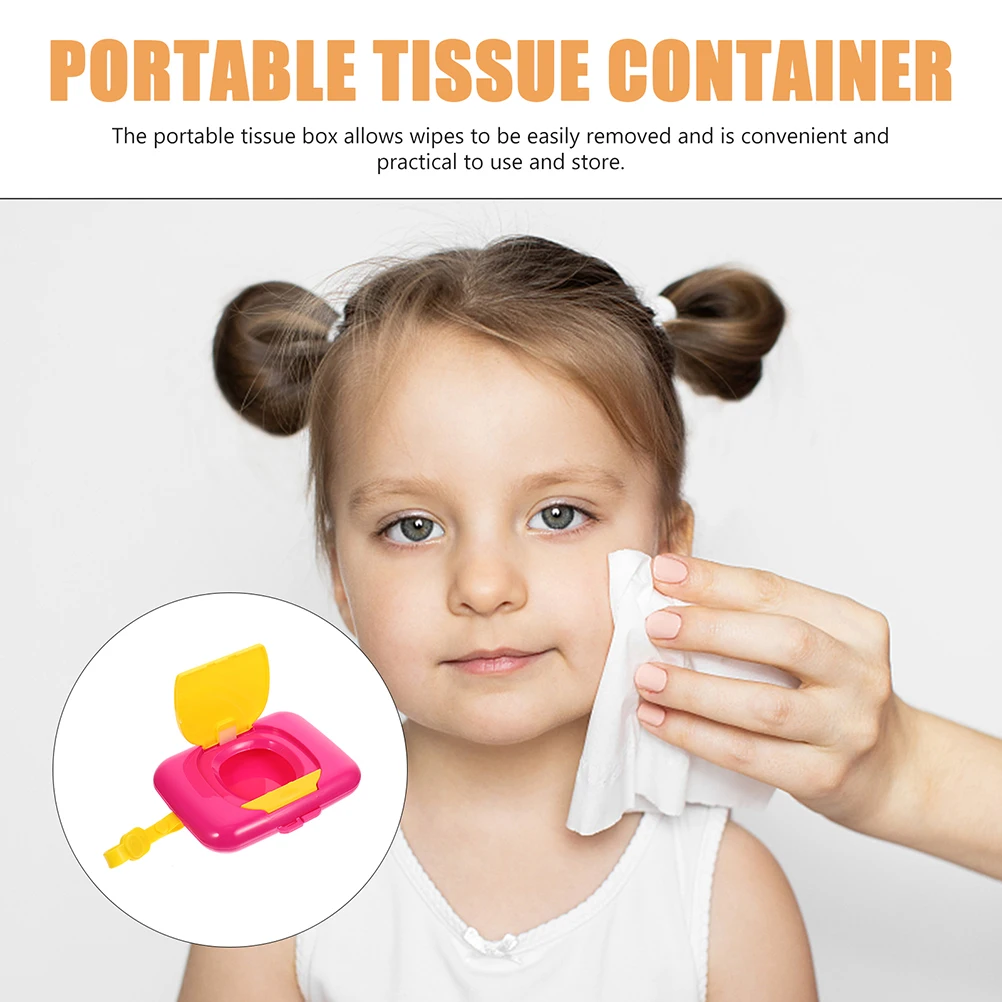 

2pcs Portable Baby Wipes Dispenser Lightweight Travel Wipe Holder Case for Diaper Bag Stroller Crib Durable Wet Tissue Box